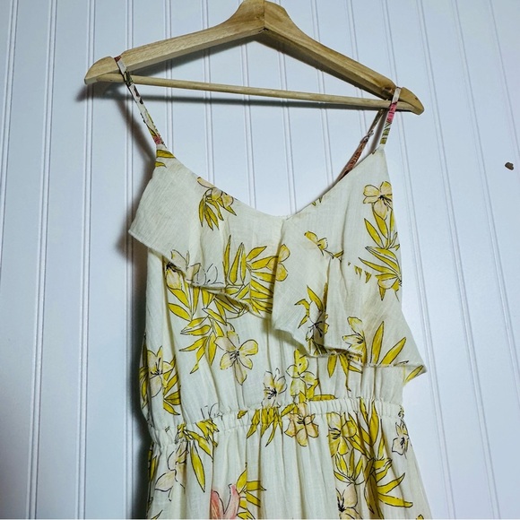Billabong Floral High Low Dress Maxi Spaghetti Straps Boho Vacation Cotton Lined - Picture 6 of 14